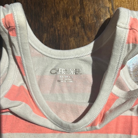 Striped Tank Top - Coral and white - Picture 2 of 3